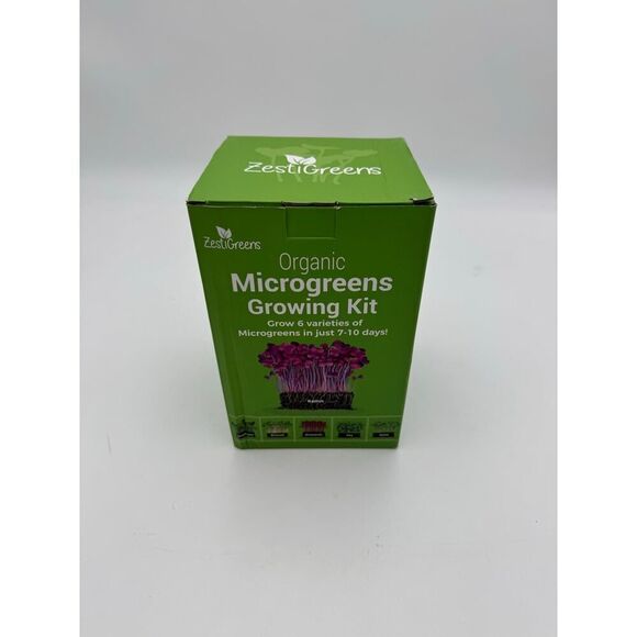 ZestiGreens Organic Microgreens Growing Kit – Grow 6 Varieties in 7-10 Day - Picture 1 of 5
